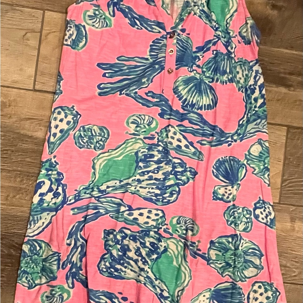 Lilly Pulitzer Pink Floral Shift Dress Women's Sleeveless Size 0